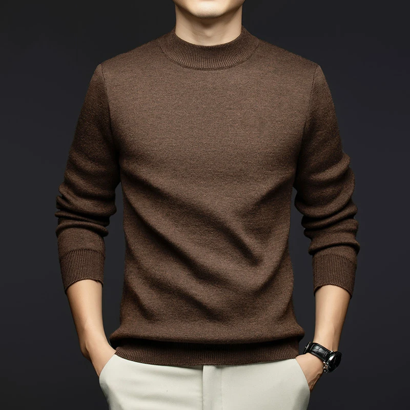 冬季男士衫圆领加厚针织打底衫保暖毛衣长袖时尚休闲百搭半高领