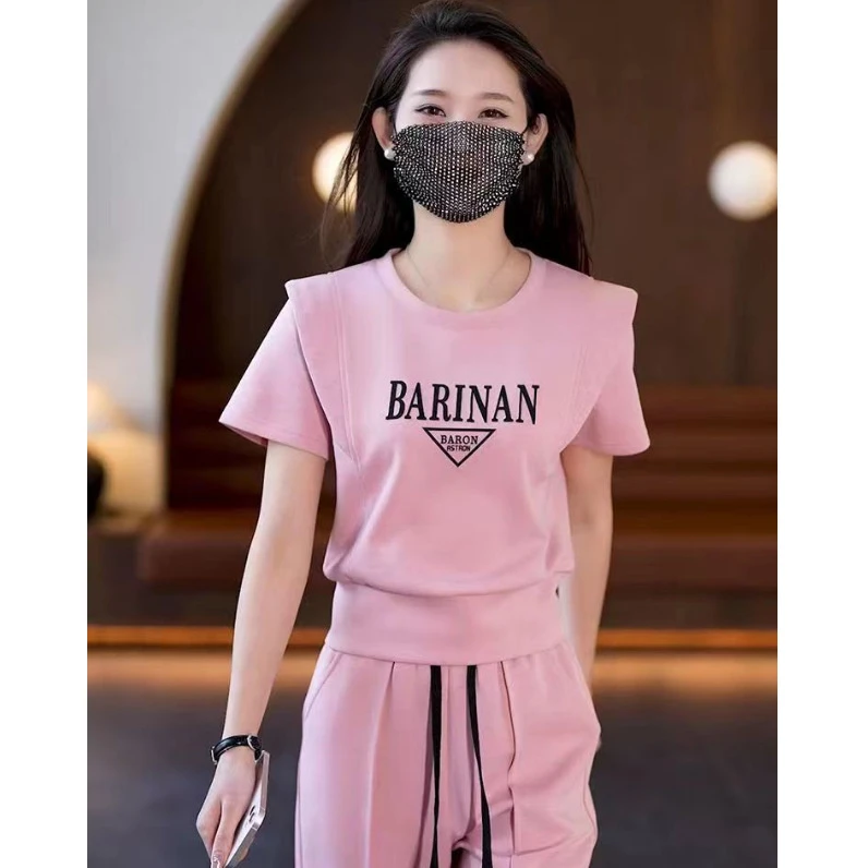 2024夏季新款短袖阔腿裤休闲套装女夏装时尚任小艺lit e mode店铺