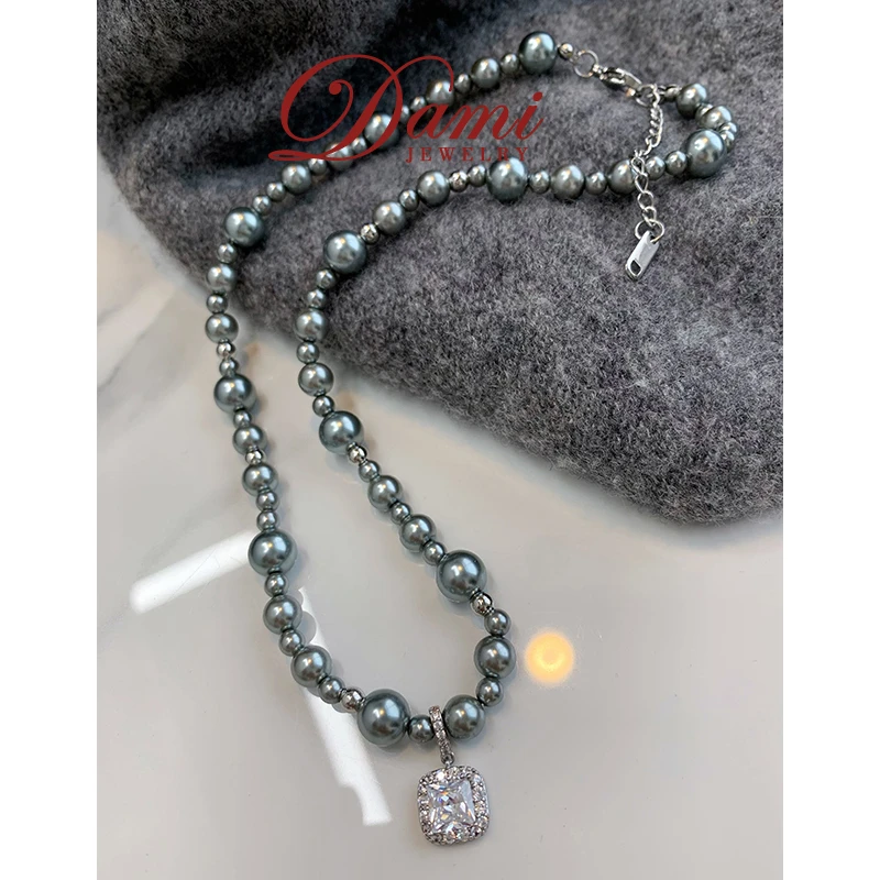 铜合金仿珍珠项链 1144方糖珠珠项链