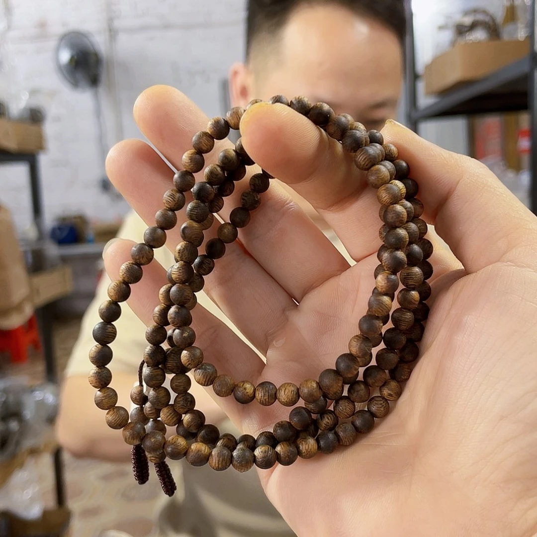 手串沉香野生白棋圆珠长串0.5/12克多样性发一