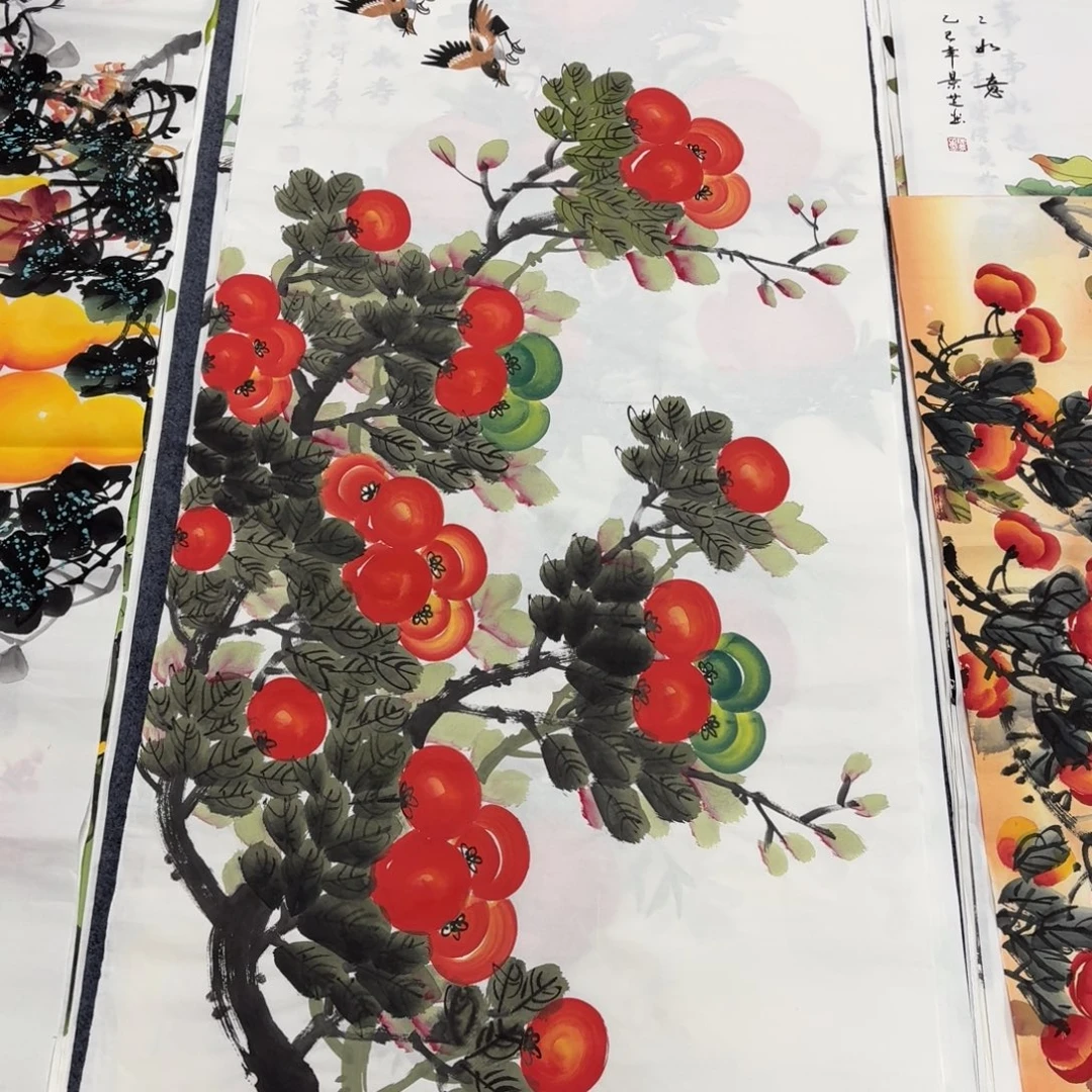 国画140×70手绘画画画