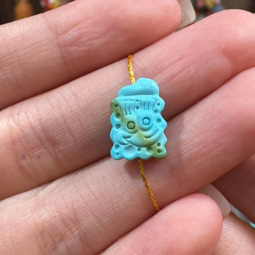 未镶嵌绿松石珠宝半成品海绵宝宝配饰