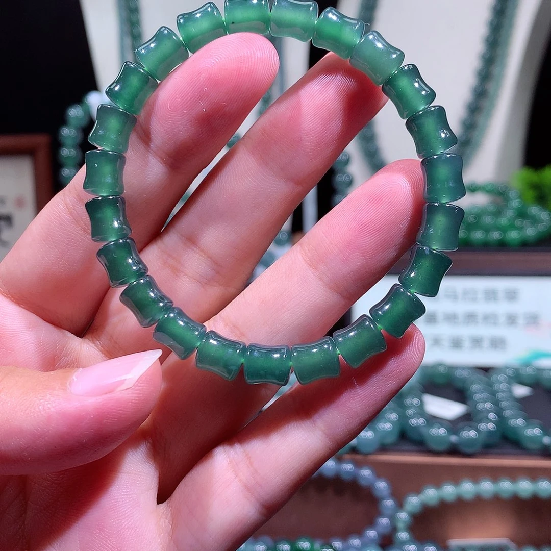 翡翠未镶嵌手链天然a货翡翠手串7.5