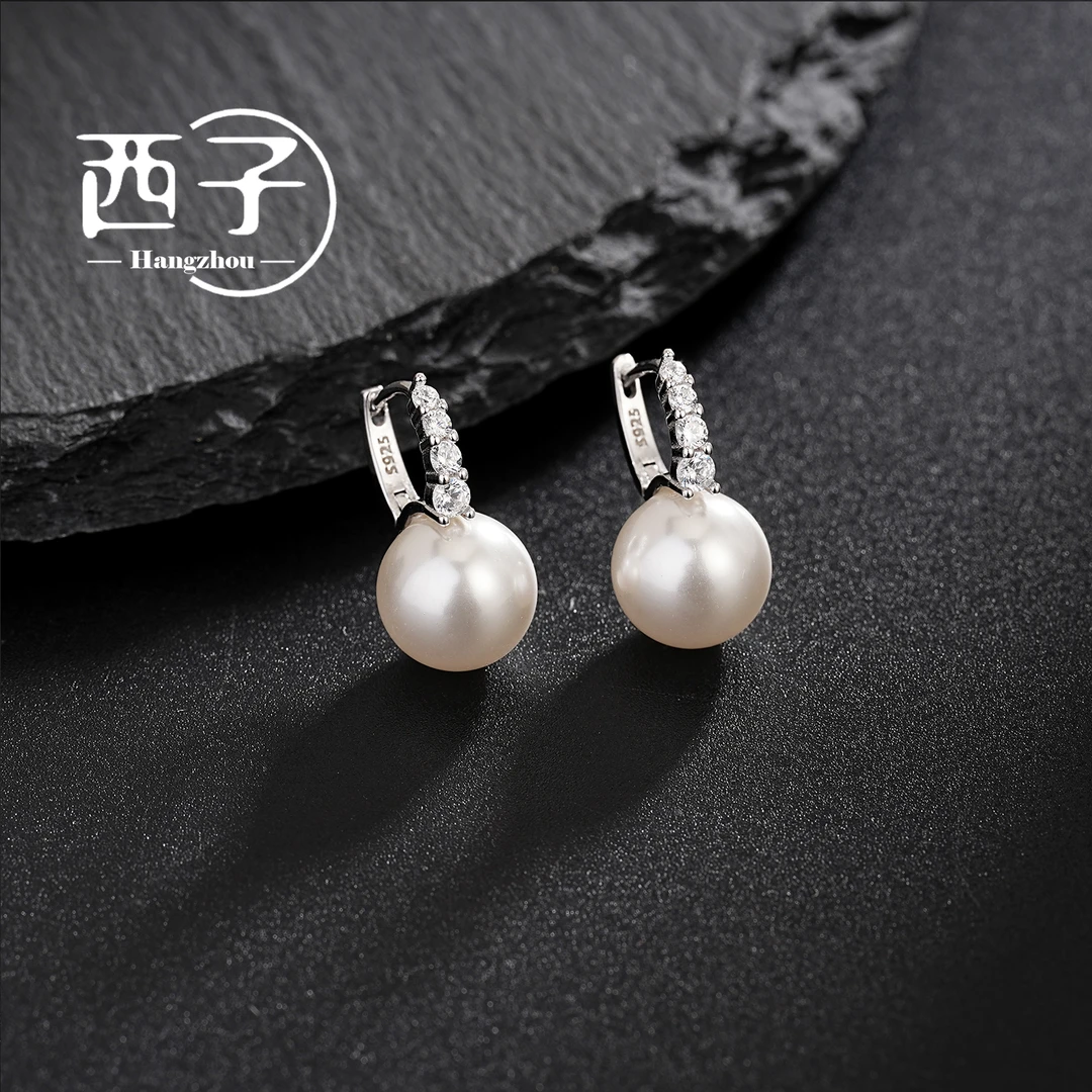 925纯银西子饰品镀18K金【单珠耳扣】30岁40岁饰品上档次首饰轻奢女