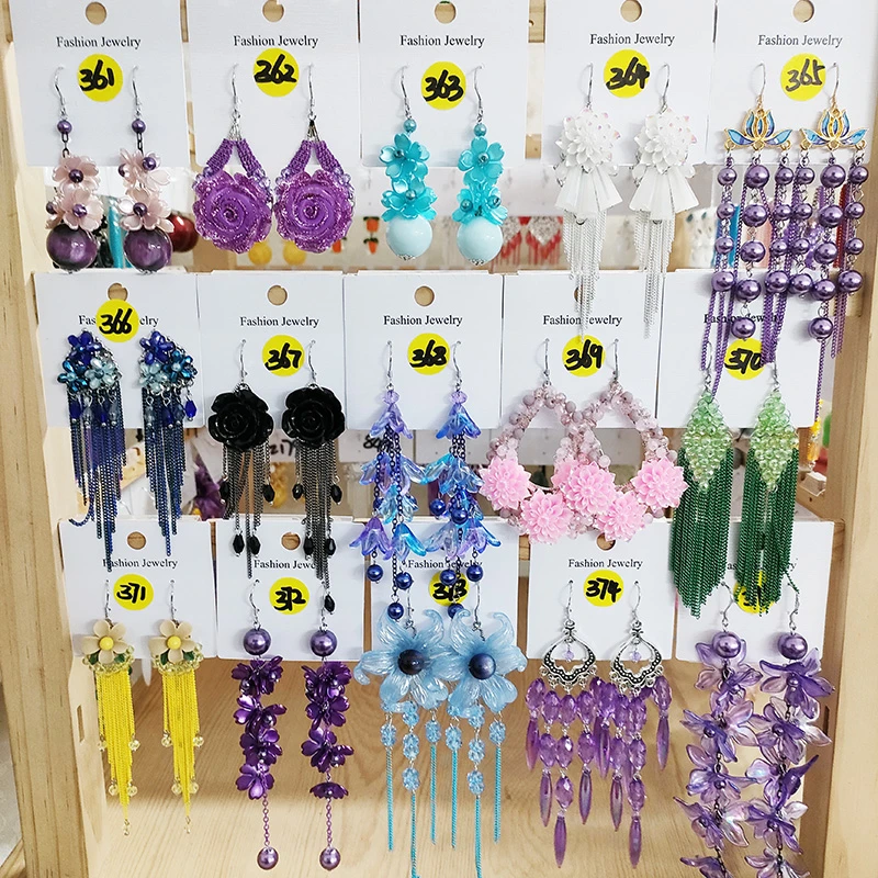 铜合金玻璃耳饰 (K361-K420)-022民族风纯手工流苏耳环合集