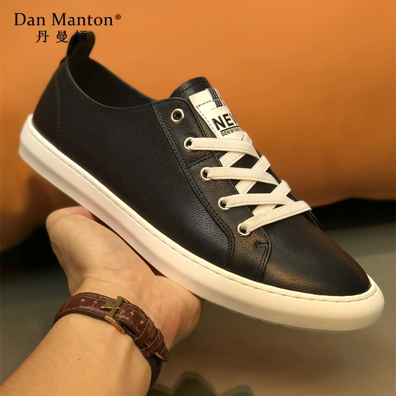 欧洲站男鞋夏季真皮小白鞋男一脚蹬乐福鞋百搭潮流板鞋套脚开车鞋