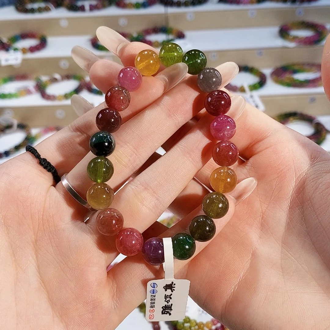 碧玺手链未镶嵌G2406素圈颜色微差