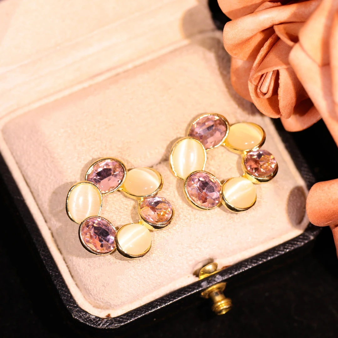 铜合金耳饰 【圣圈】轻奢时尚气质百搭高级小众设计感耳饰RH9074