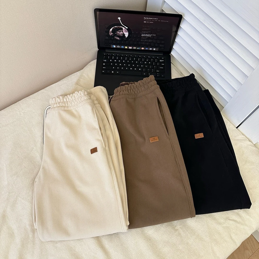 0216 【加绒】灯芯绒净版弯刀裤(D8065)