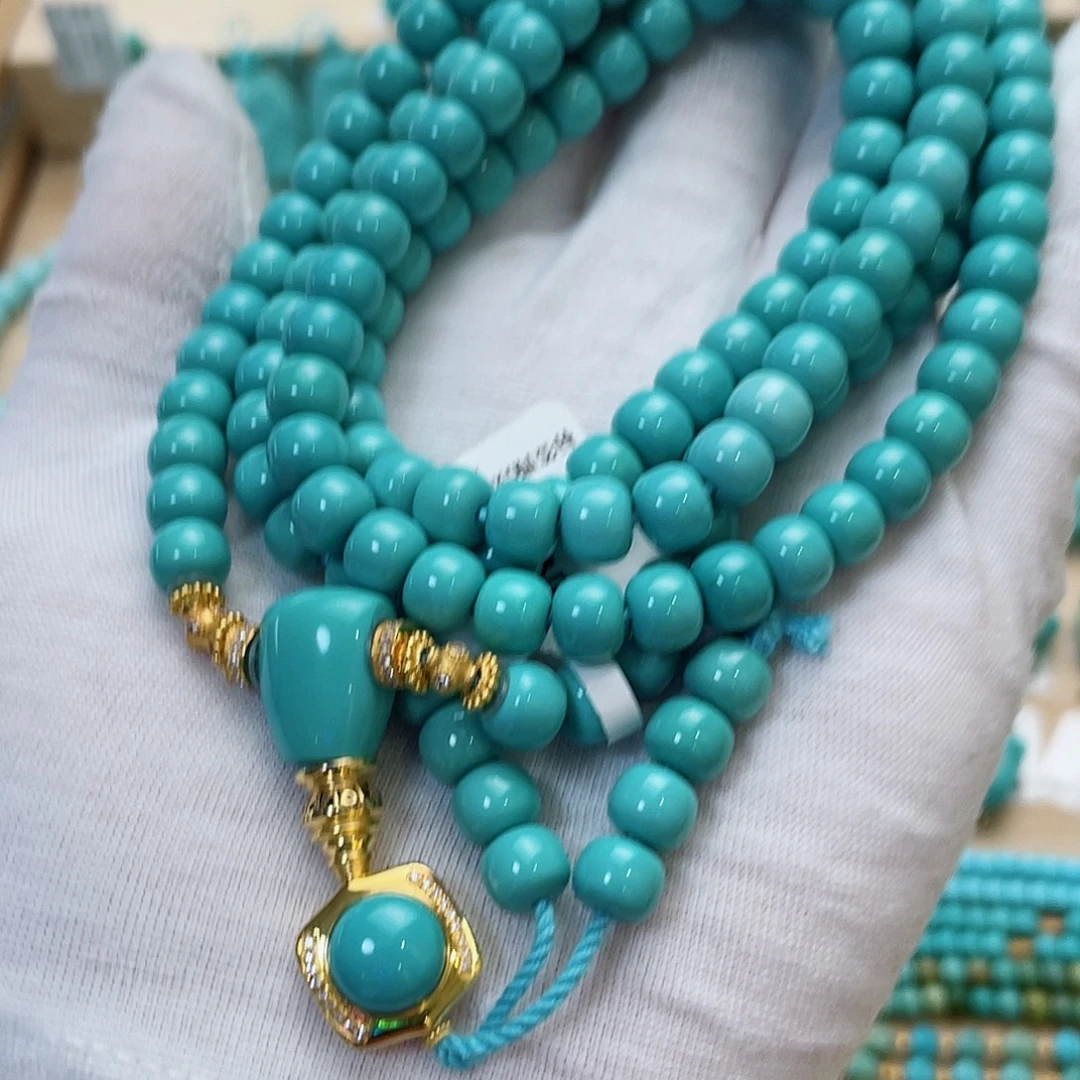 18K金镶嵌绿松石珠宝半成品6.6