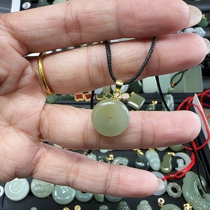 和田玉吊坠(不含链)银S925镶嵌