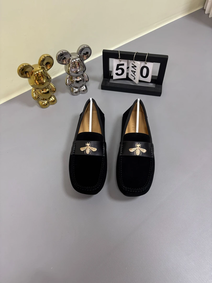 新款豆豆鞋皮鞋男款男士爆款头层牛皮软底软面男士休闲豆豆鞋男款