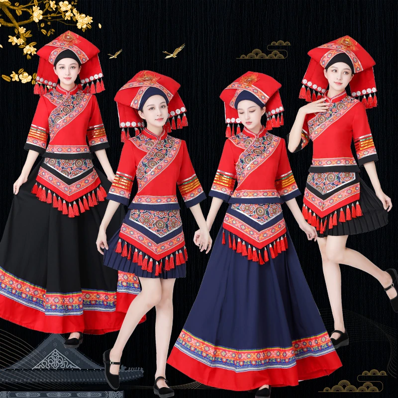迪三月三广西超重工新款苗族壮族少数民族演出服