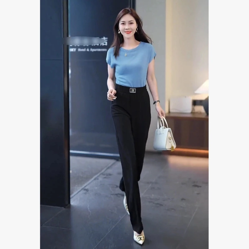 夏季薄款丝滑凉感休闲裤时尚百搭6-19