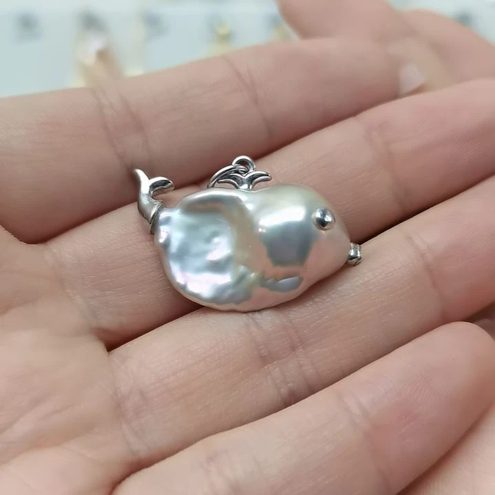 淡水珍珠银S925镶嵌颈饰