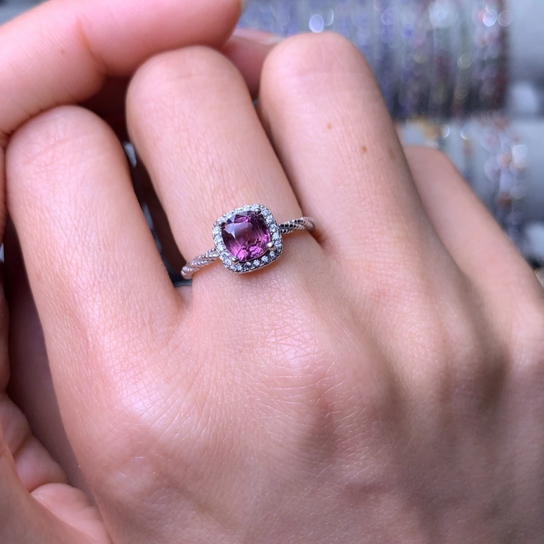 尖晶石戒指银S925镶嵌戒指