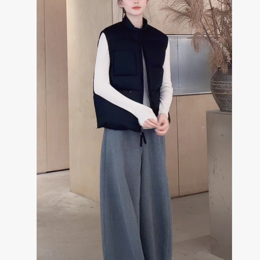 Z.blues【小口袋马甲】细腻斜纹白鸭绒羽绒立领马甲YZLHKZ0248