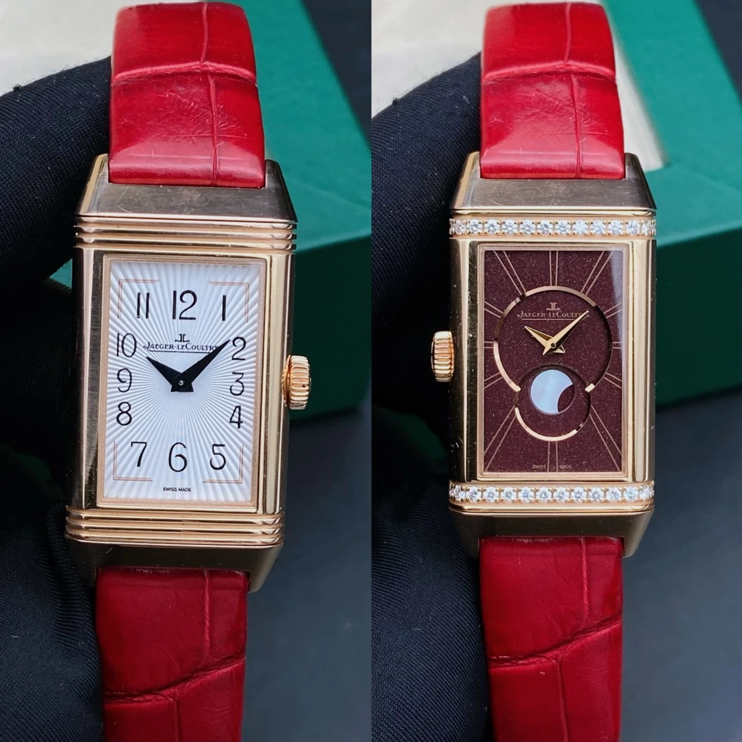 99新 Jaeger-LeCoultre/积家 17年保卡/积家翻转/玫瑰金/女表