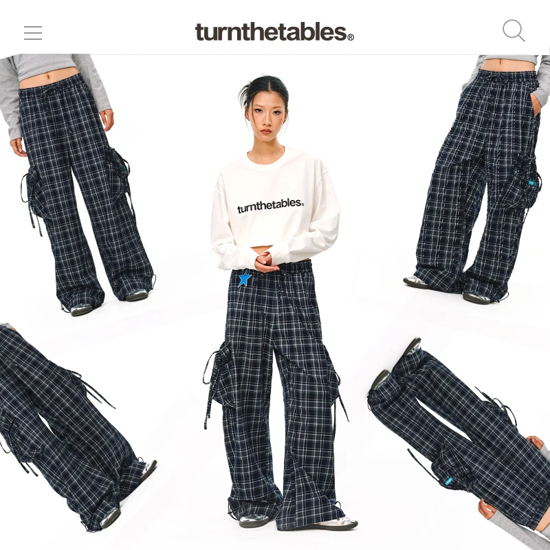 【8/7 新品】turnthetables蝴蝶结口袋格纹裤