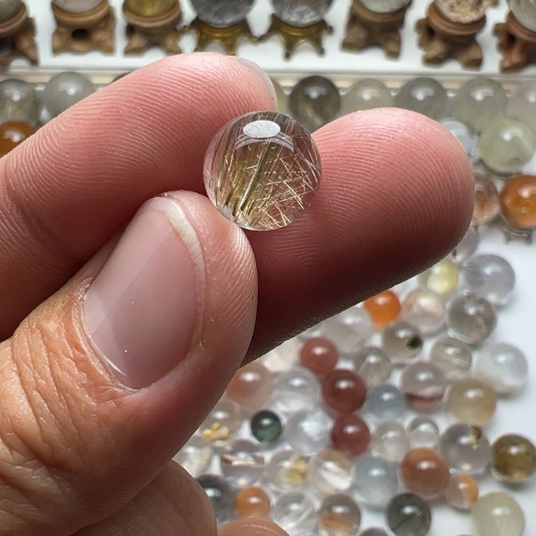 珠宝半成品水晶未镶嵌发晶球