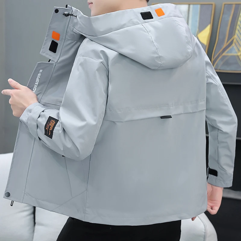 男士春秋季防风冲锋衣工装夹克2025新款潮牌外套男春秋休闲上衣服