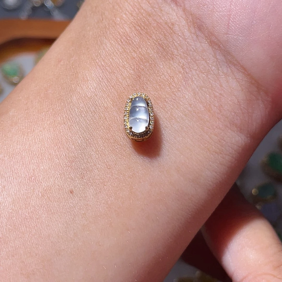 吊坠(不含链)18K金镶嵌翡翠甘*