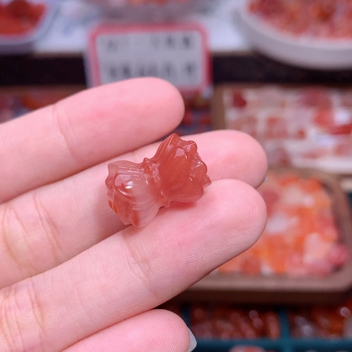 南红玛瑙未镶嵌南红并蒂莲