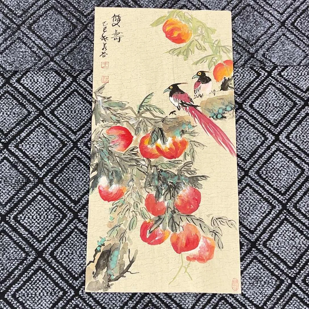 国画王美谷老师四尺四开花鸟作品旭