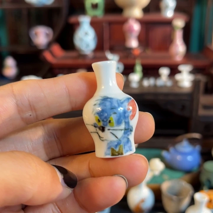 摆件微陶老王迷你花瓶