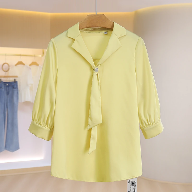 F423-伍莎服饰云仓百搭时尚新款雪纺衫夏季#QQS46S015