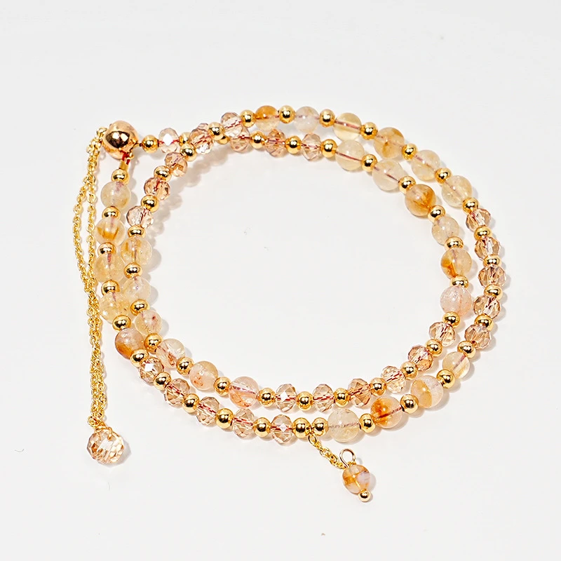 【金色芋泥】高货天然黄塔晶水晶手串时尚显白设计手链多样性发其一