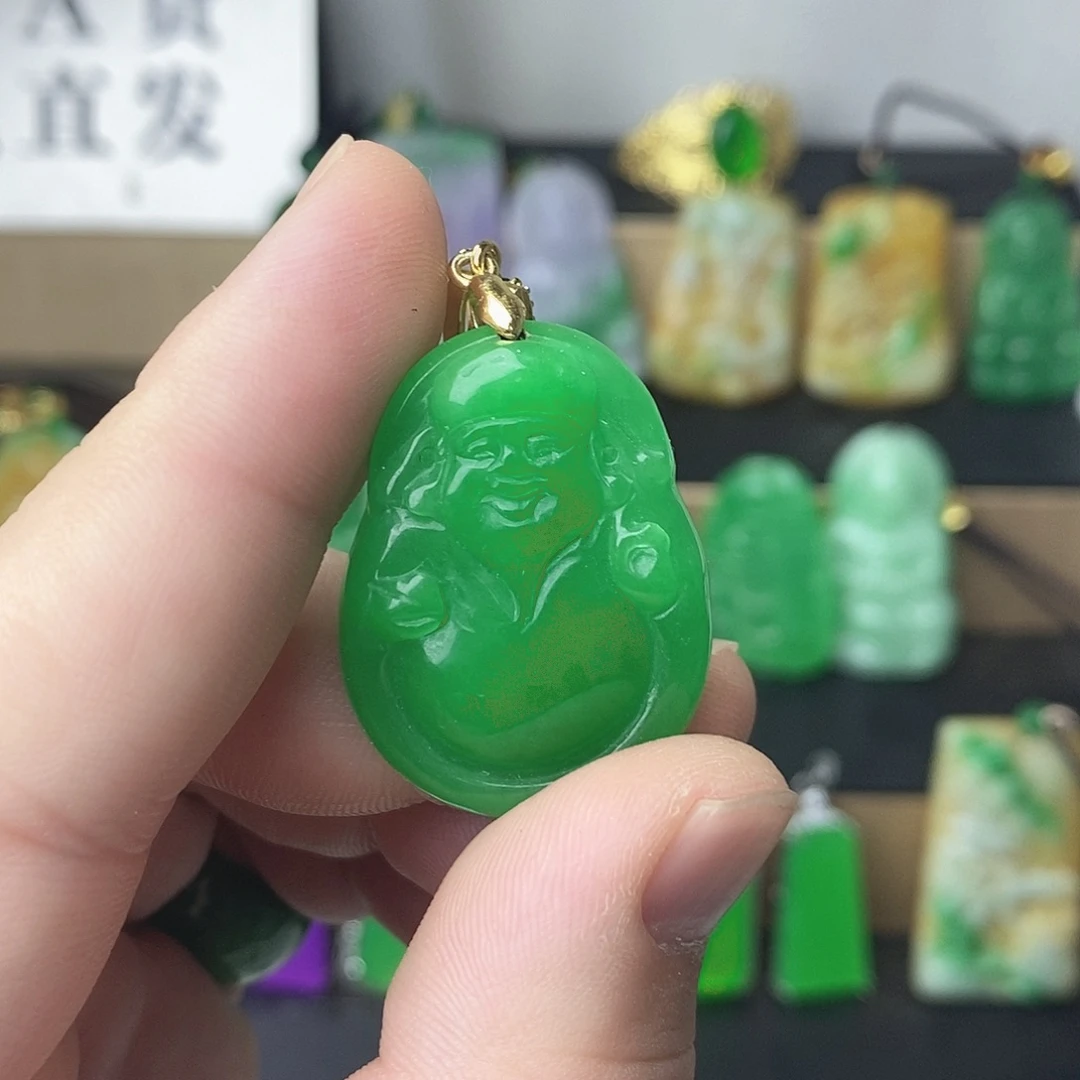 翡翠银S925镶嵌吊坠(赠链)