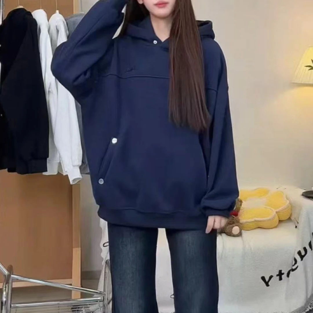 99917【胖小肉推荐】新款加绒连帽卫衣