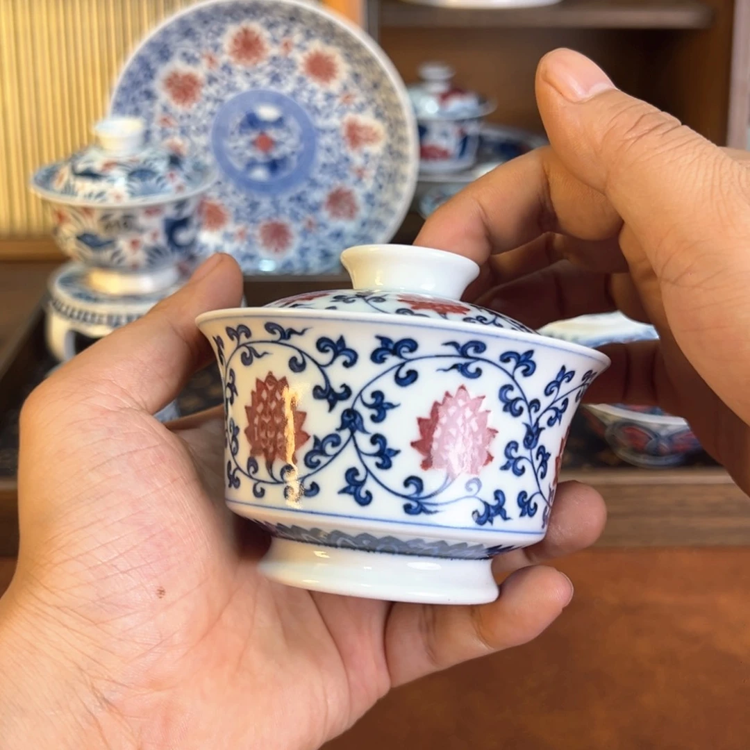 摆件景德镇手工手绘原矿釉里红