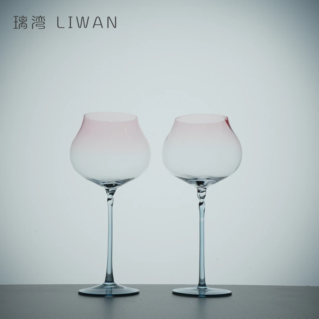 渐变轻奢简约星月杯红酒杯