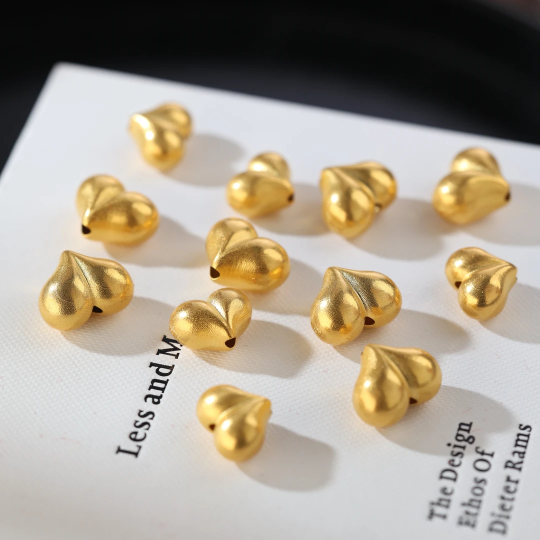【金豆宠粉】蜜桃臀 ||18K金实心金屁屁桃爱心隔珠爱心中穿A