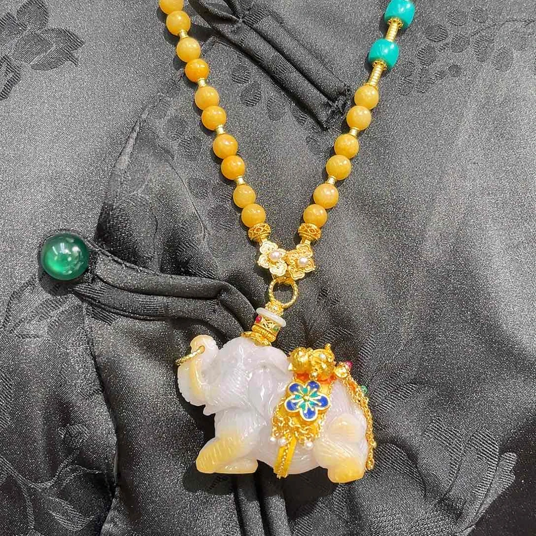 翡翠合金吊坠(赠链)国风