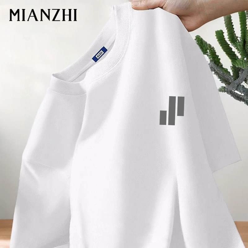 2025男士新款短袖t恤白色纯色宽松潮流潮牌百搭运动纯棉休闲上衣