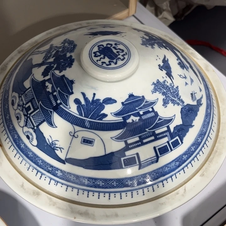 星***痕景德镇陶瓷青花盖碗1个