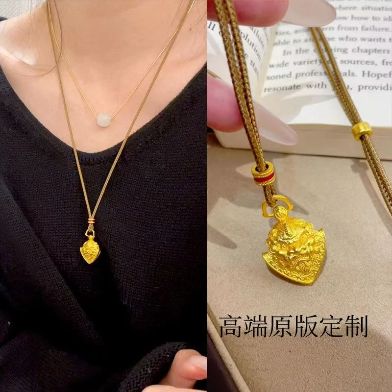 圆山精品佑恩设计古法轻奢金店同款谛听小瑞兽吊坠