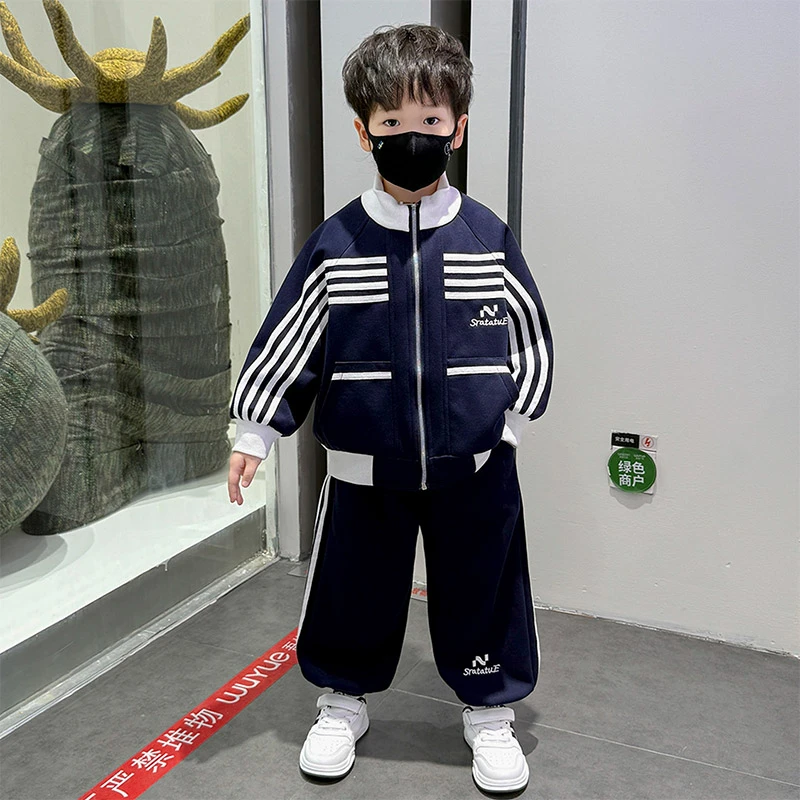 男童秋季运动套装2025新款男宝宝秋装休闲两件套儿童洋气时髦衣服