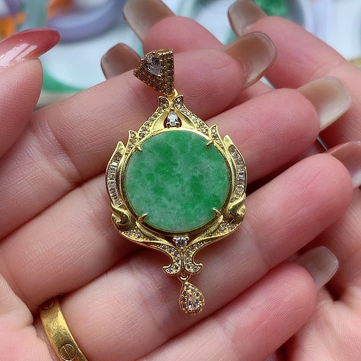 颈饰银S925镶嵌翡翠翡翠