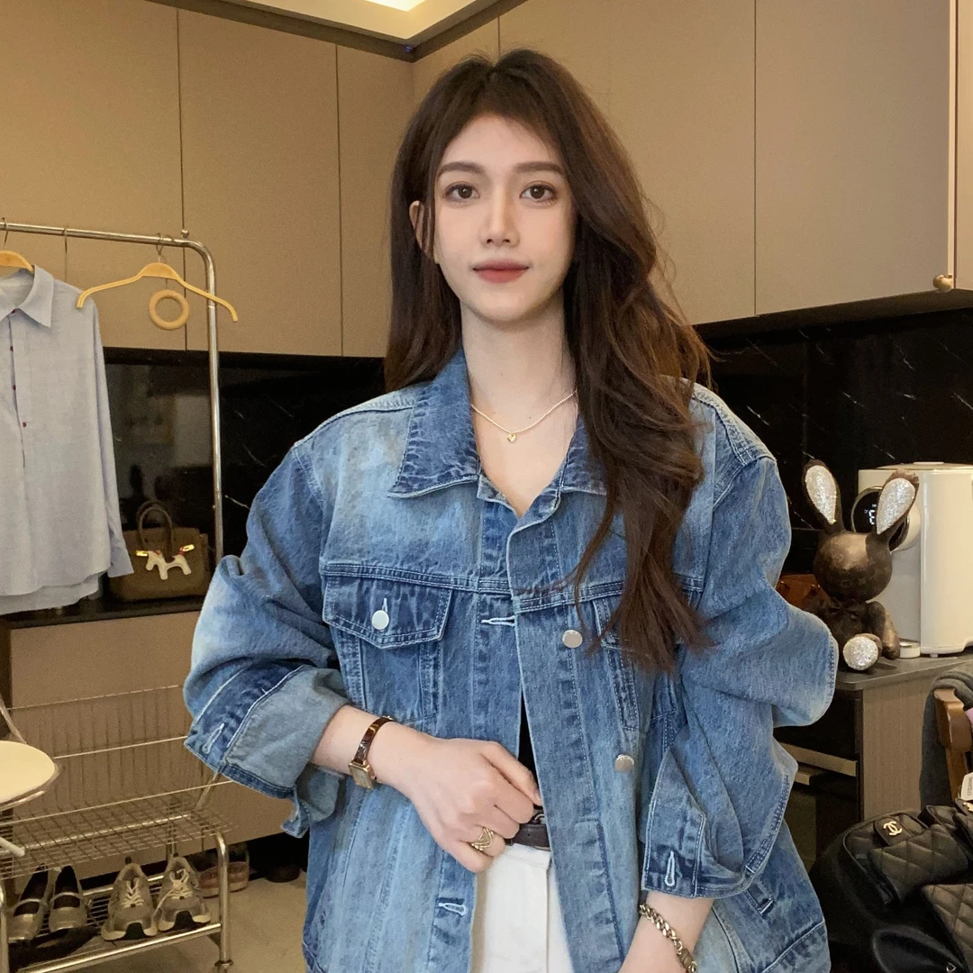 主播自留 宽松慵懒休闲牛仔外套