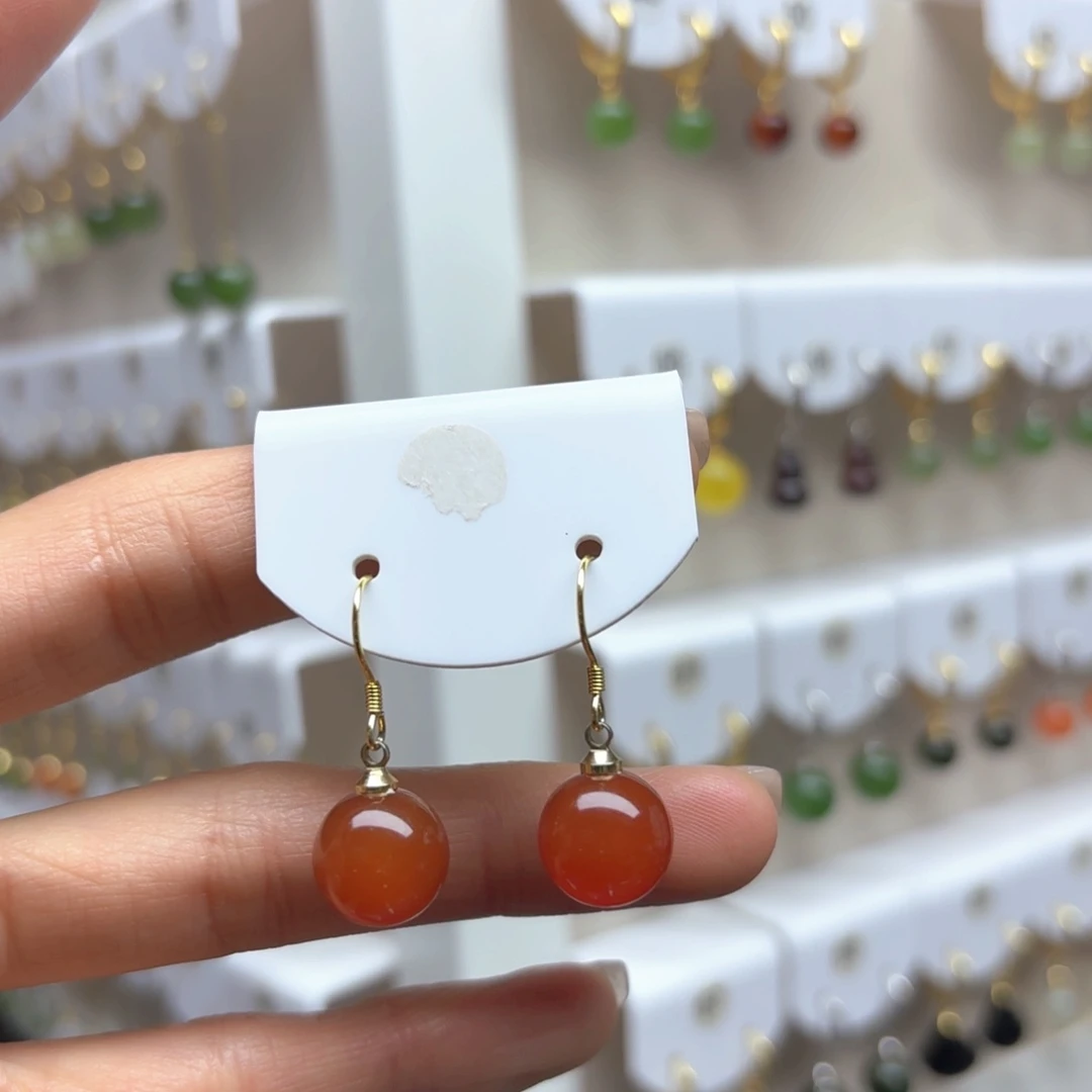 玛瑙/玉髓耳饰银S925镶嵌2