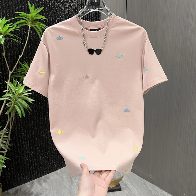 夏季新款潮牌刺绣休闲T恤男士时尚半袖打底体恤衫痞帅百搭短袖t恤