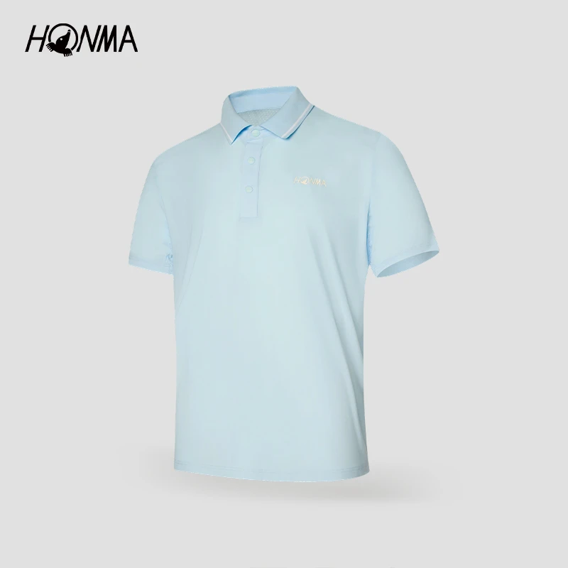 [专业高尔夫]HONMA新款男士短袖POLO柔软丝滑面料时尚HMLQ707R153