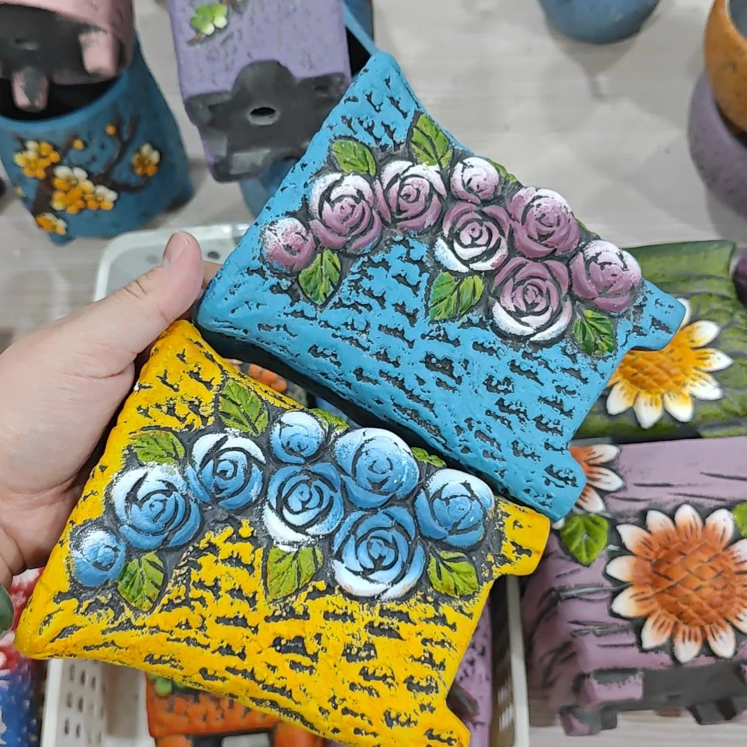 红陶吸水透气的白陶花盆凑满12发货