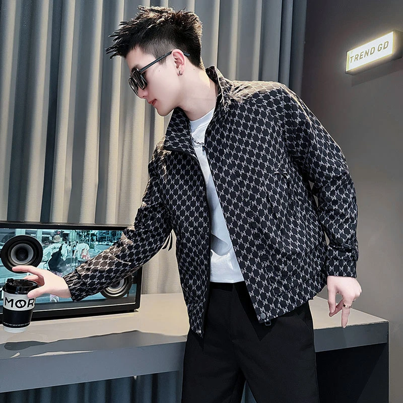 外套男款春秋2025新款潮牌网红洋气炸街高级男装衣服花色立领夹克