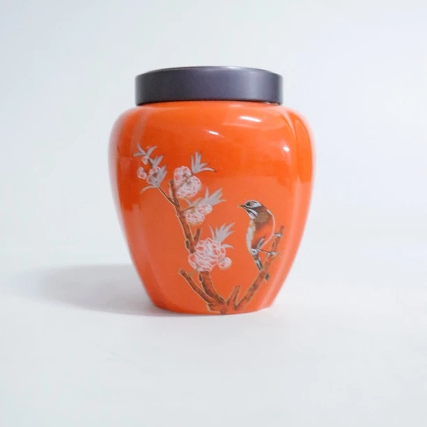 山景造物-喜上眉梢喜鹊登枝茶叶罐密封罐储物罐a337