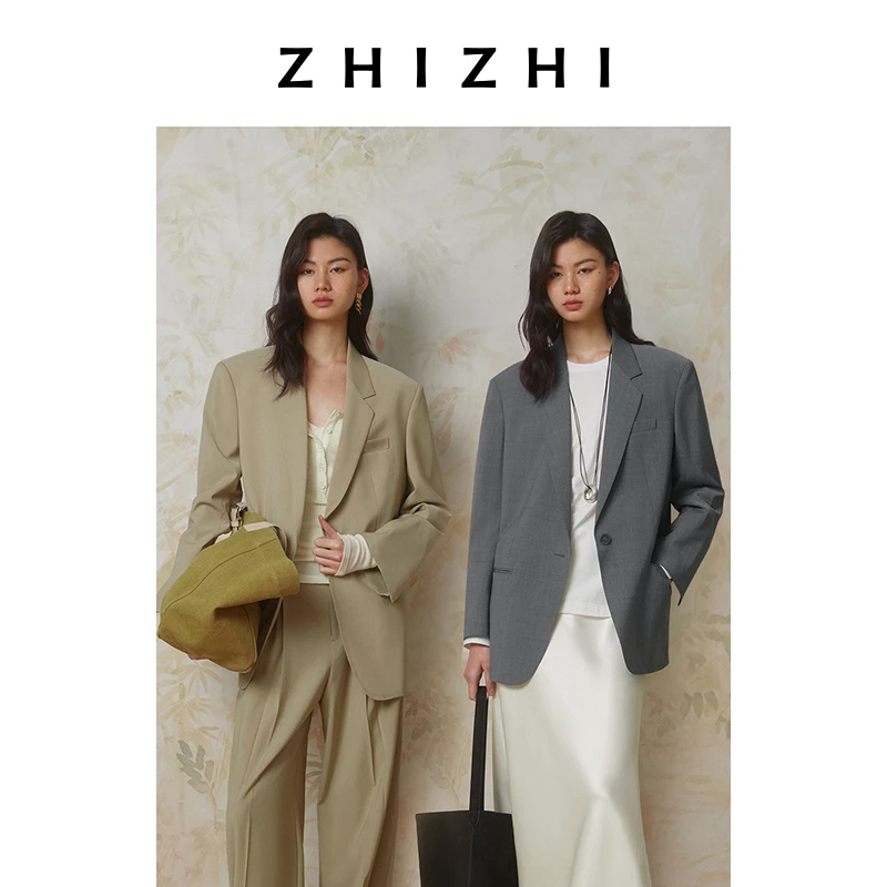 致知 凤楼吟 西装外套女25春新款气质通勤职业一粒扣ZZ2ESWXQ005